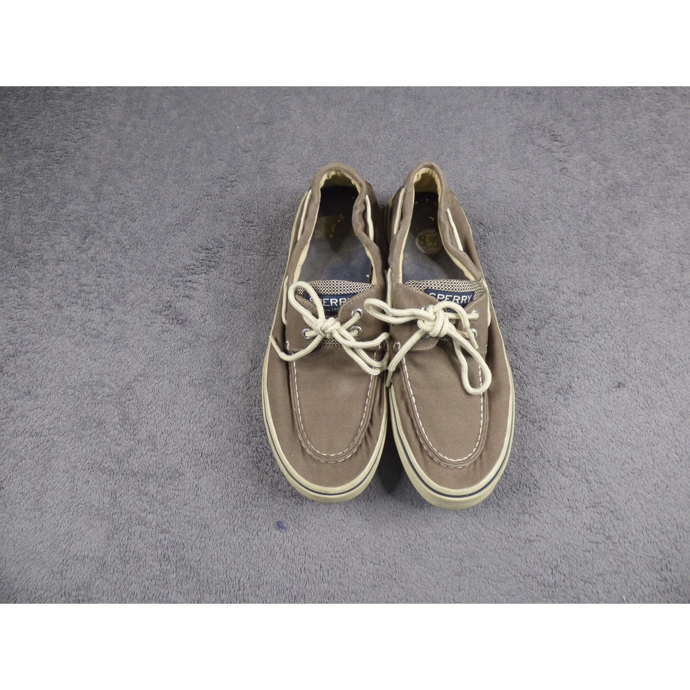 Sperry Top-Sider Mens Brown Canvas Boat Shoes Moc Toe Casual Loafers Size 8.5